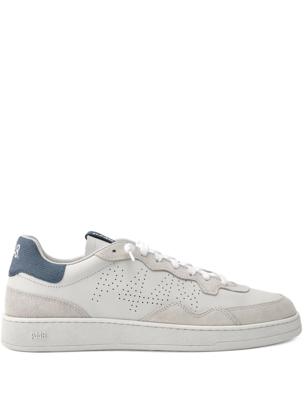 P448 Vert perforated leather sneakers White
