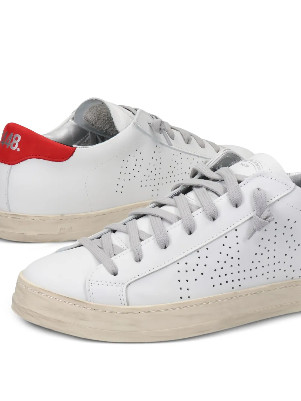 P448 perforated-logo leather sneakers White