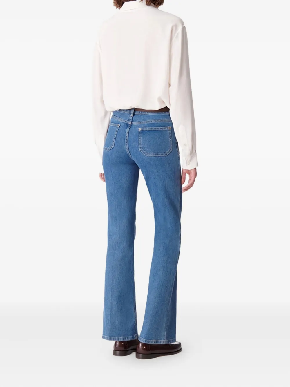  Vanessa Bruno Dompay Patch-pocket Flared Jeans - Blue 