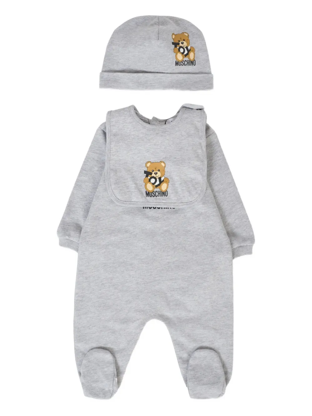 Moschino Kids teddy-print babygrow set Grijs