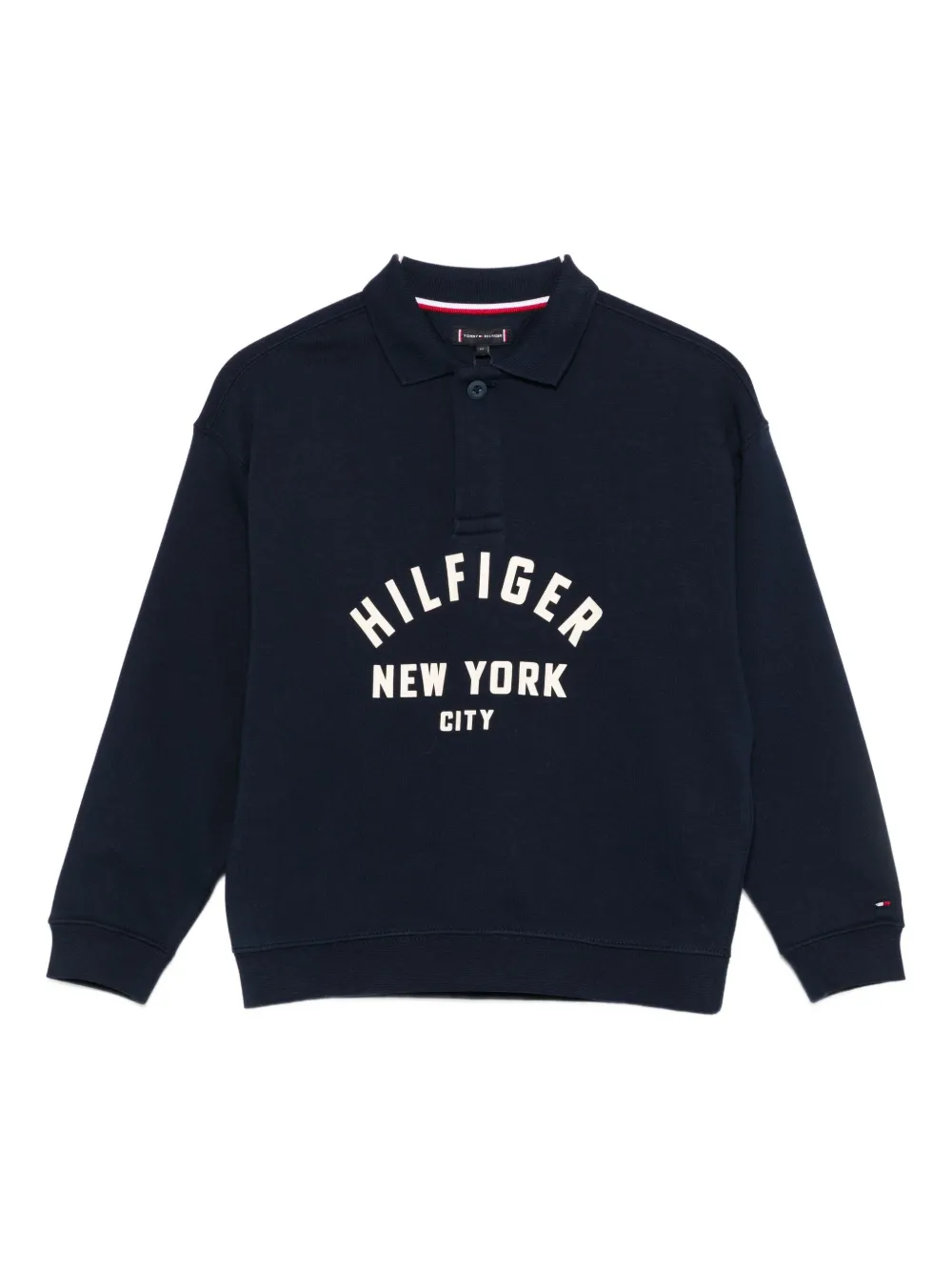 Tommy Hilfiger Junior polo-neck loong-sleeves sweatshirt - Blu