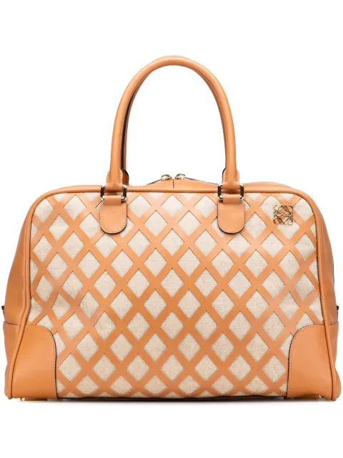 Loewe Pre-Owned 2015 Extra Large Canvas and Cut Out Leather Amazona 75 travel bag