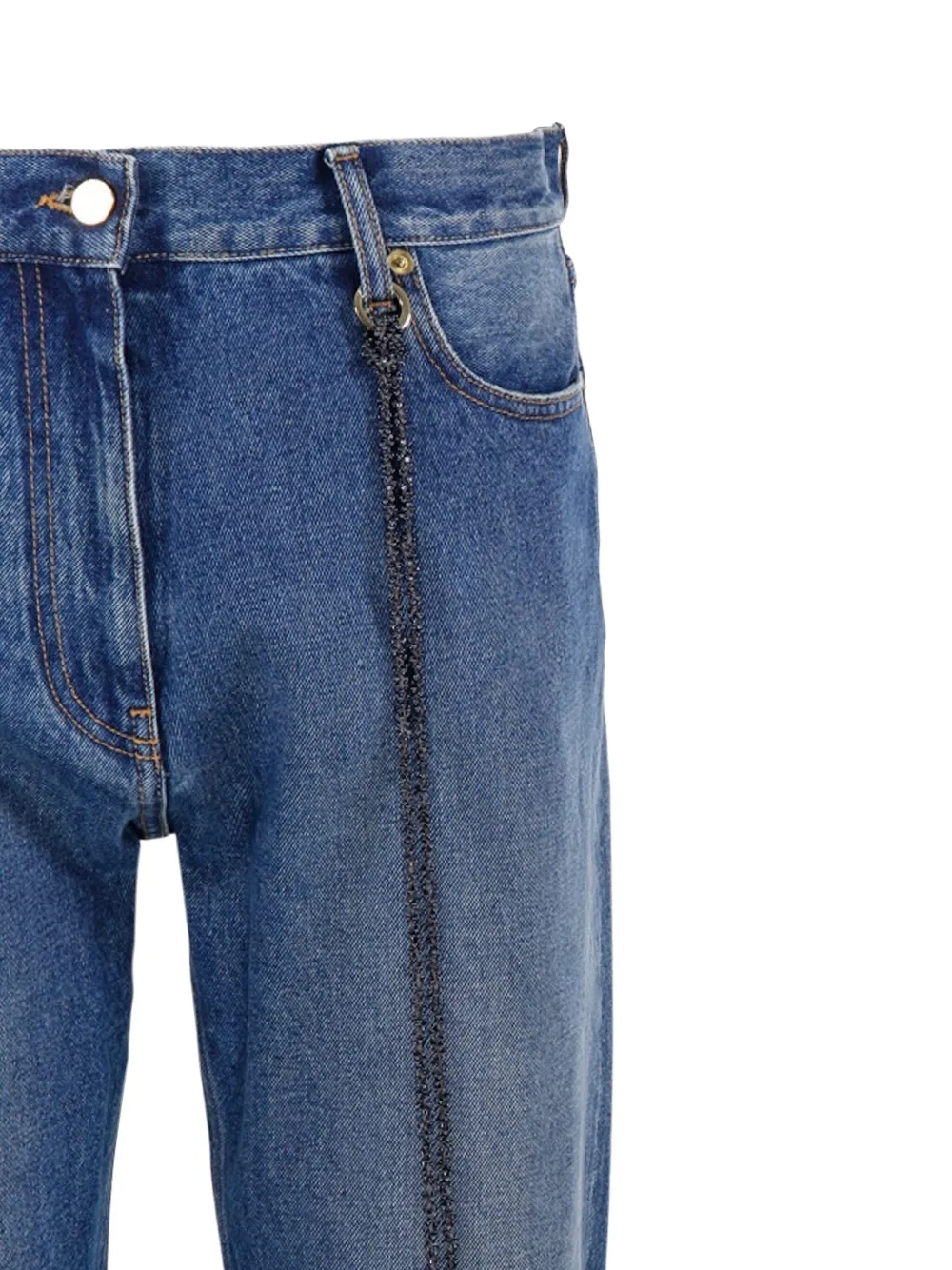 DARKPARK Straight jeans verfraaid met bandjes Blauw