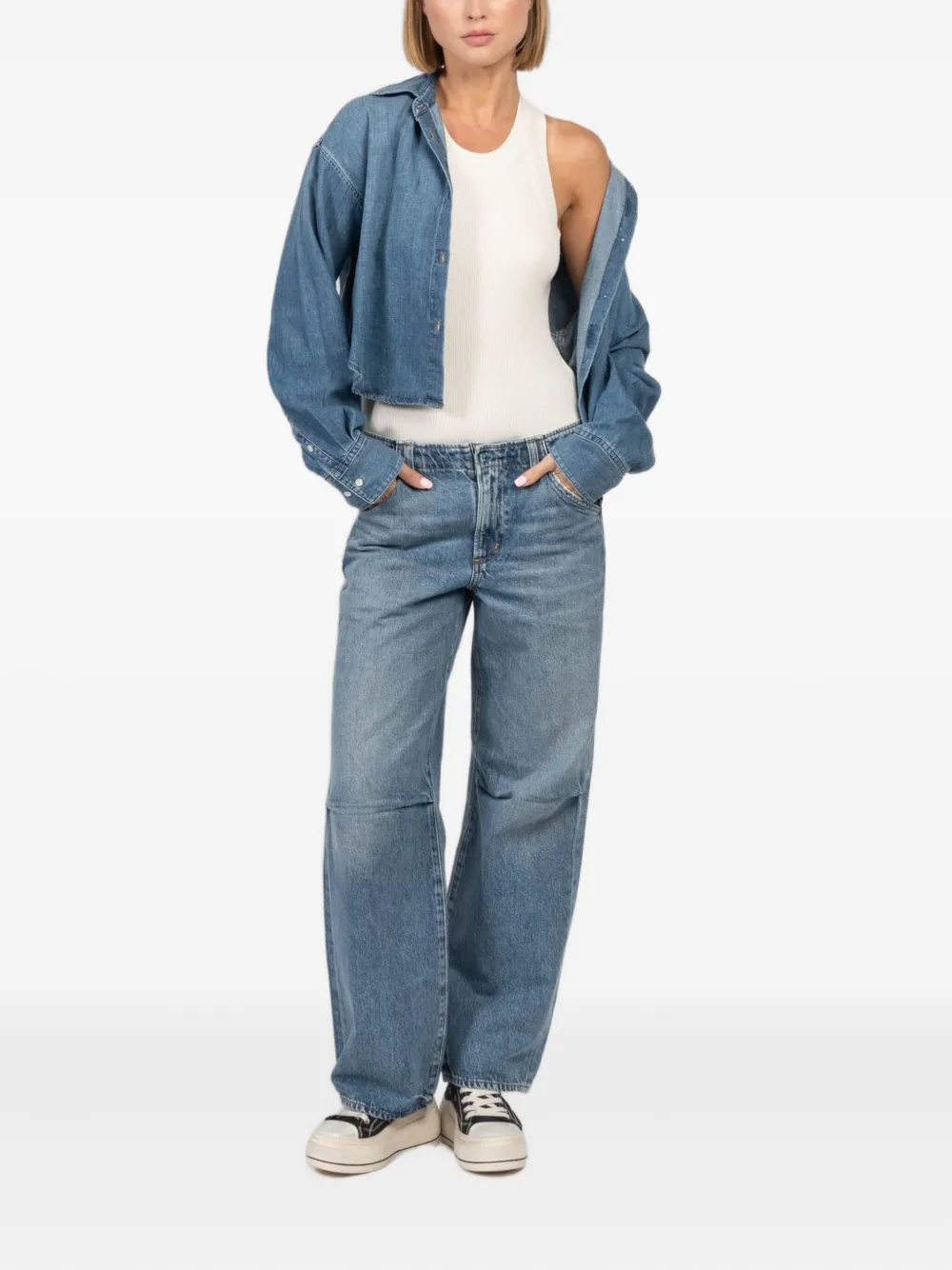 Citizens of Humanity Jeans met geplooide knie - Blauw