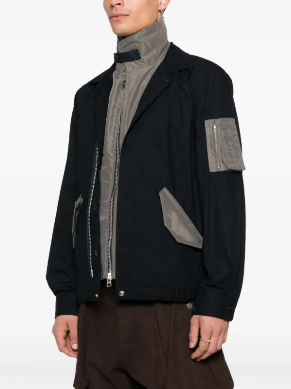 ジャケット・アウター sacai COTTON OXFORD COAT size1 sacai Cotton Nylon Oxford Jacket Khaki | HAVEN