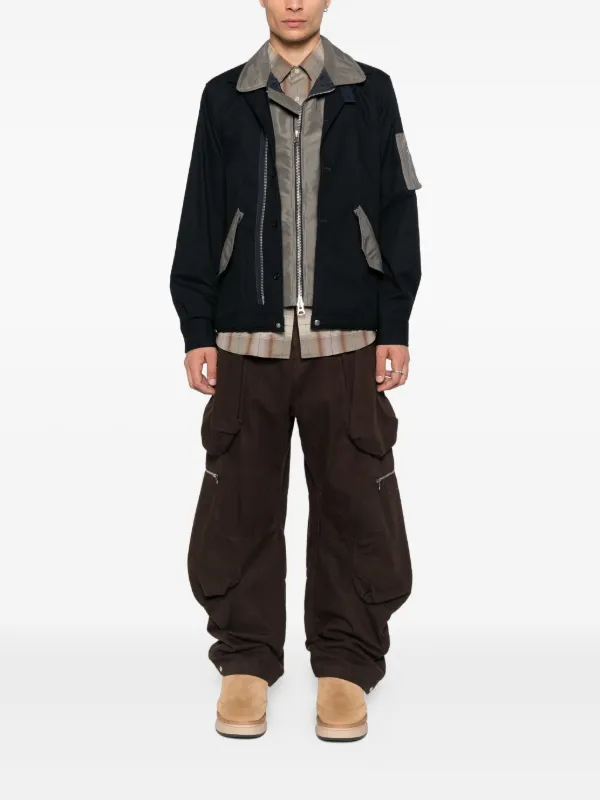 ジャケット・アウター sacai COTTON OXFORD COAT size1 Sacai Oxford Nylon Cotton Jacket | Blue | FARFETCH