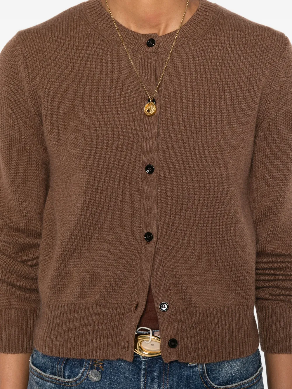 Allude button-front cashmere cardigan Bruin