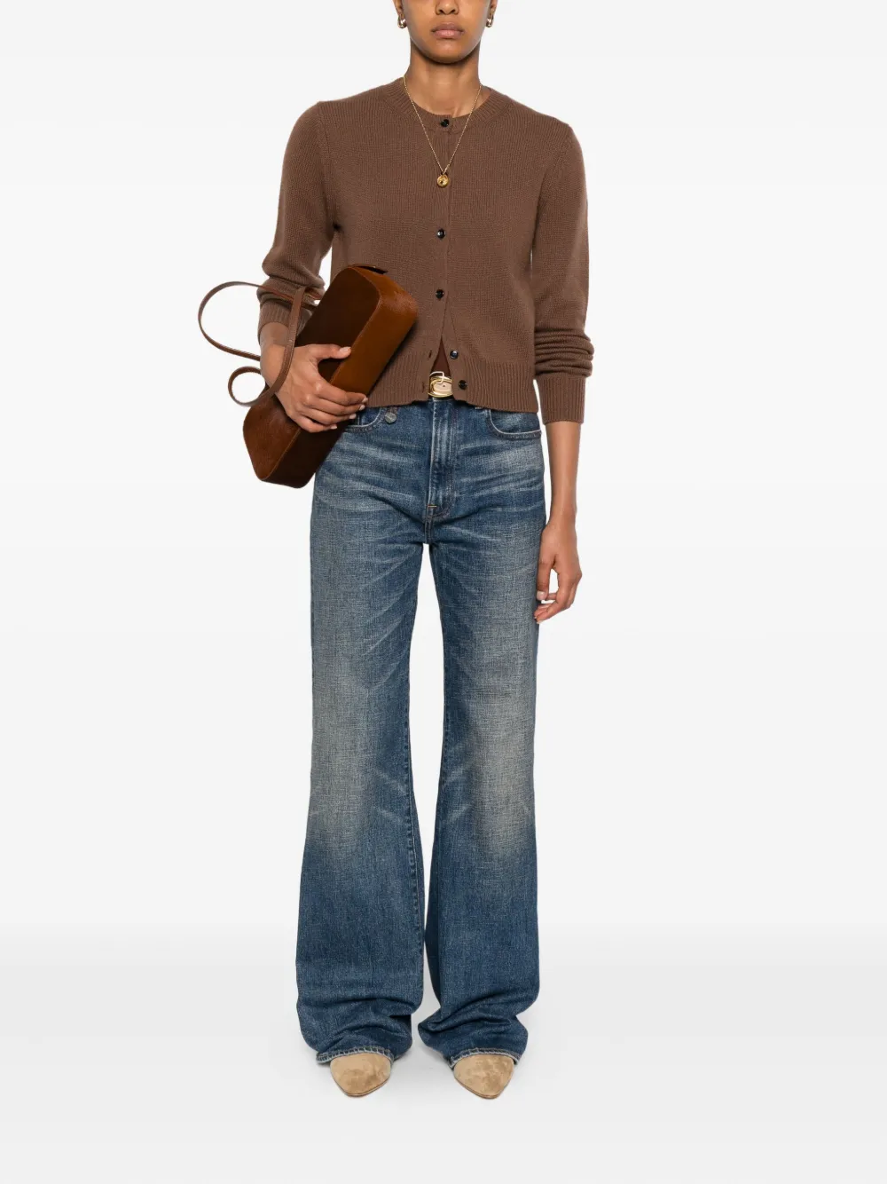 Allude button-front cashmere cardigan Bruin