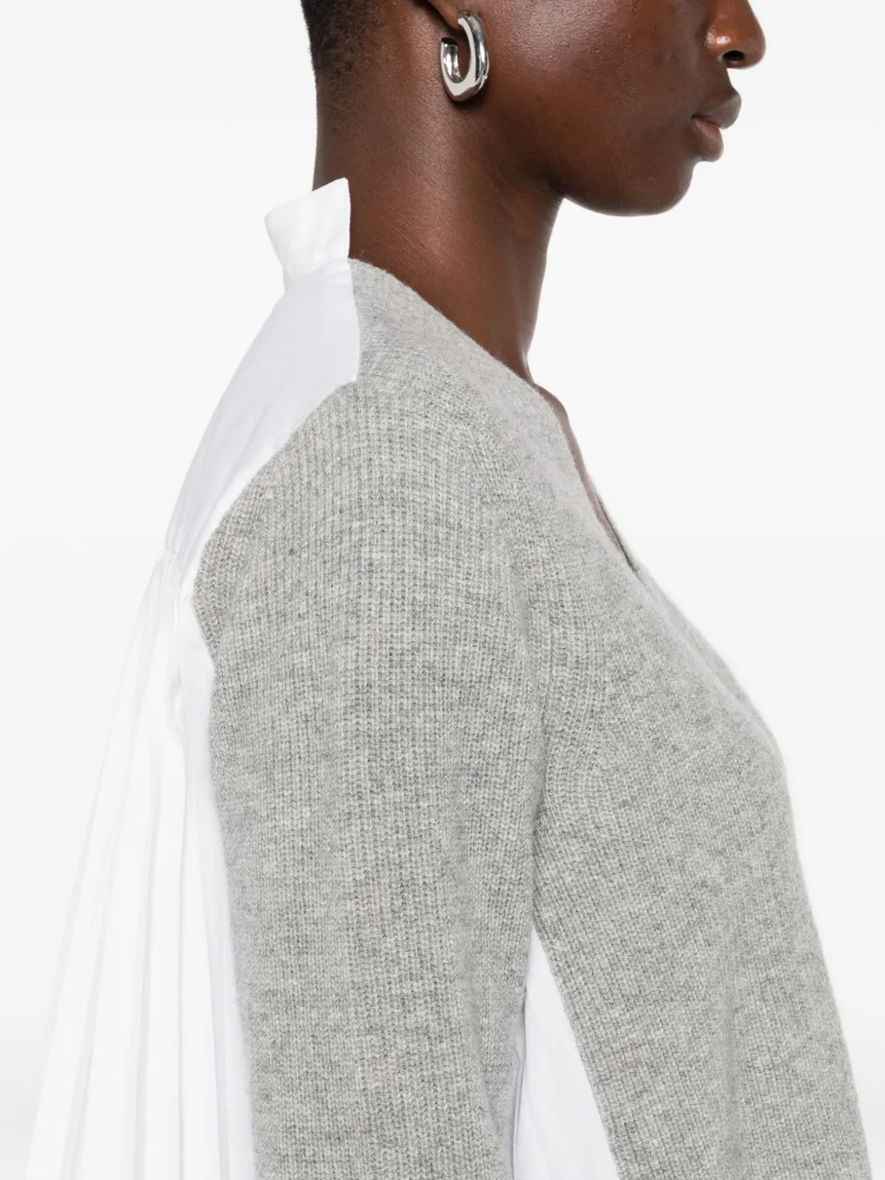 sacai Vest met geplooid detail Grijs