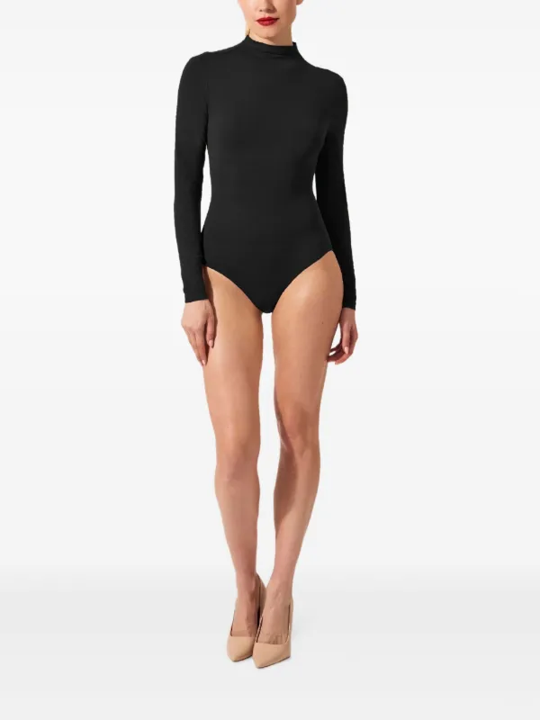 ウォルフォード　ボディスーツ　黒　タートルネック　長袖　ストレッチ　リブ編み Wolford ハイネック ボディスーツ | ブラック | FARFETCH JP