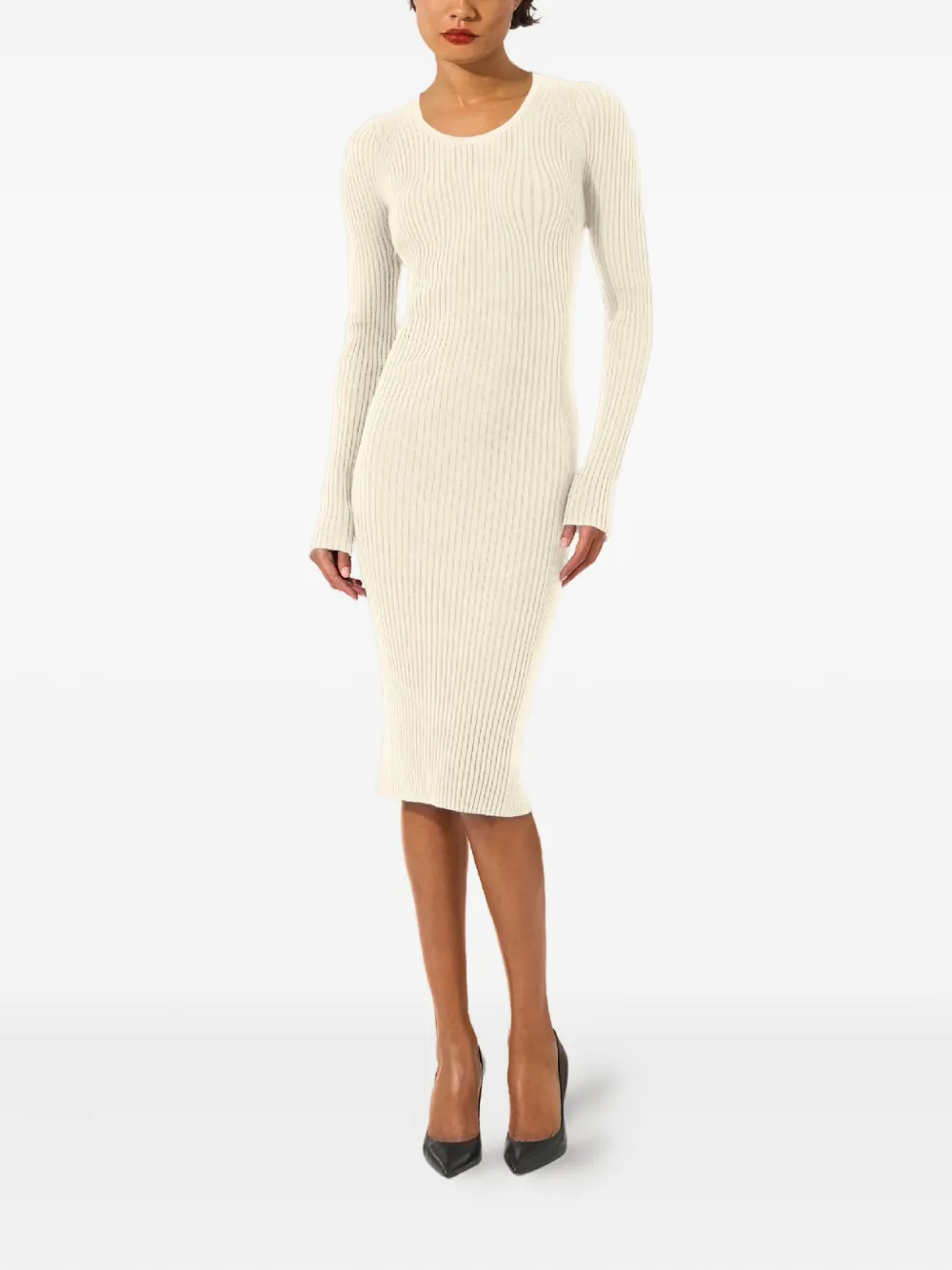 Wolford Geribbelde jurk van merino - Wit