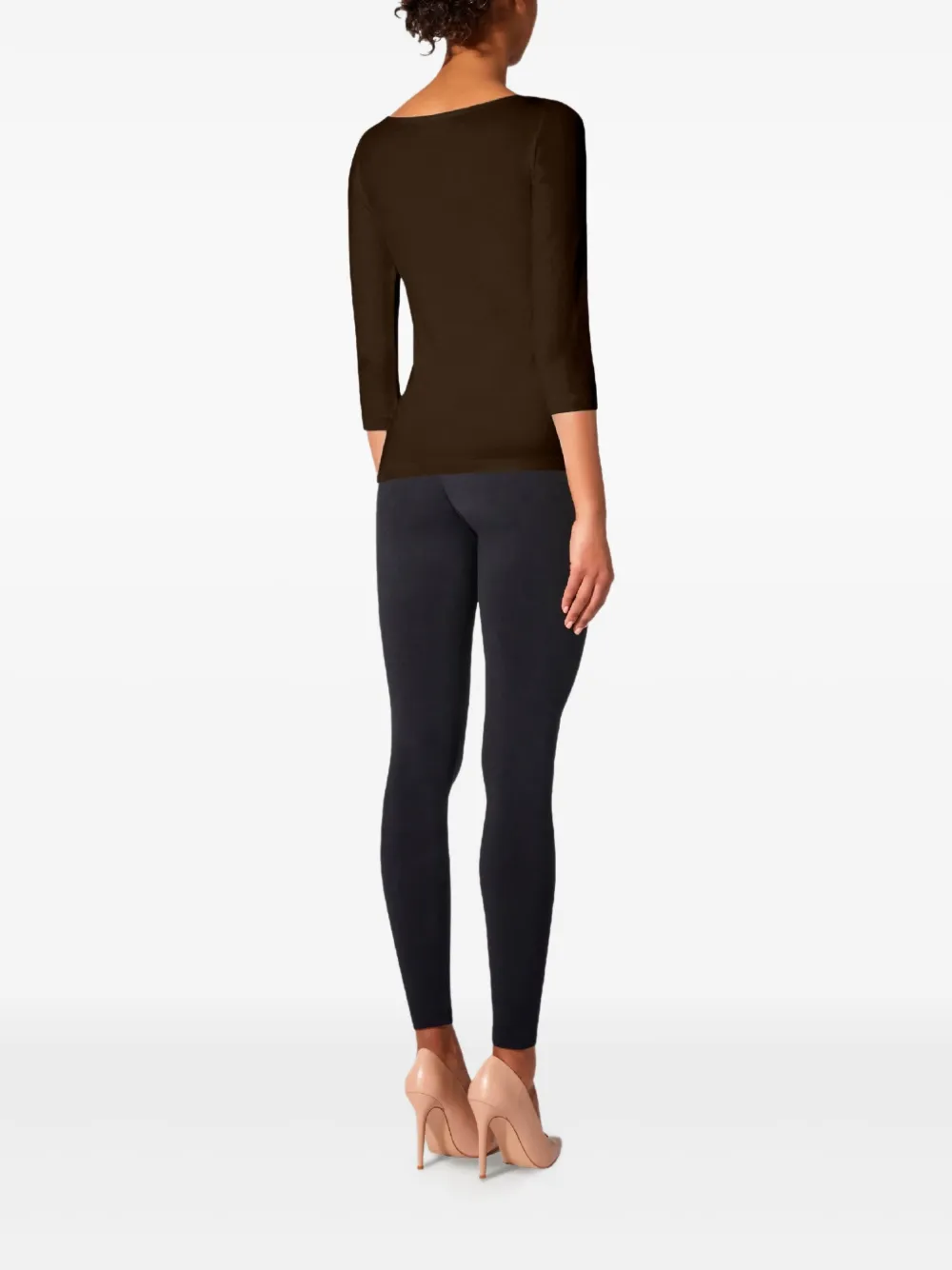 Wolford Cordoba top met boothals Bruin