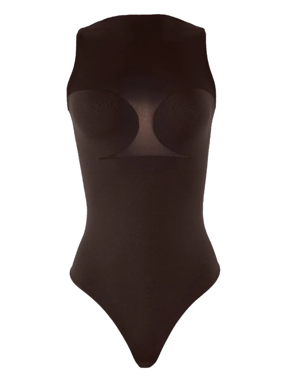 Wolford sheer-panelled string body | Brown | Image 1