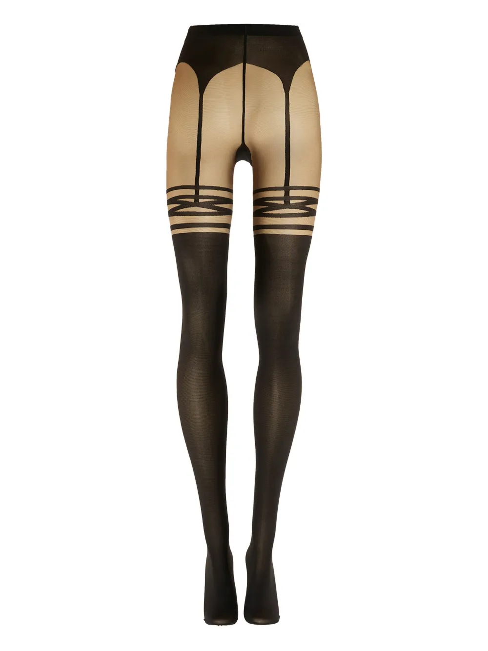 Wolford Suspender-patterned Tights In Black