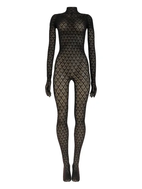 Wolford mermaid-net mock-neck catsuit