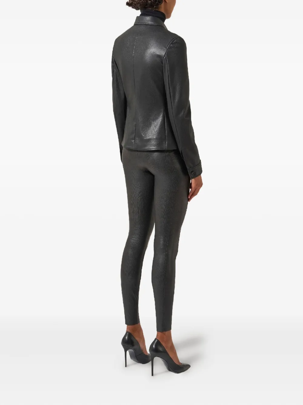 Wolford Python-effect Button Blazer In Black