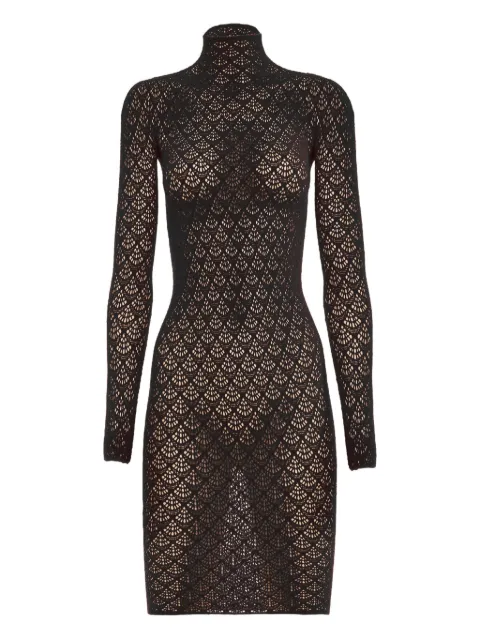 Wolford Mermaid net high-neck mini dress