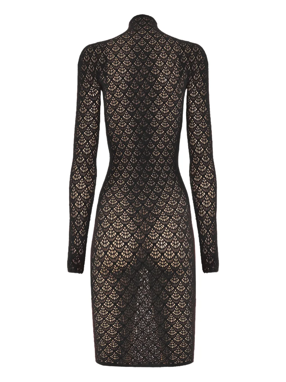 Wolford Mermaid net mini-jurk met hoge hals Zwart