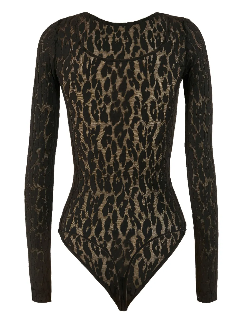 Wolford Leo Long-sleeve Bodysuit In Black