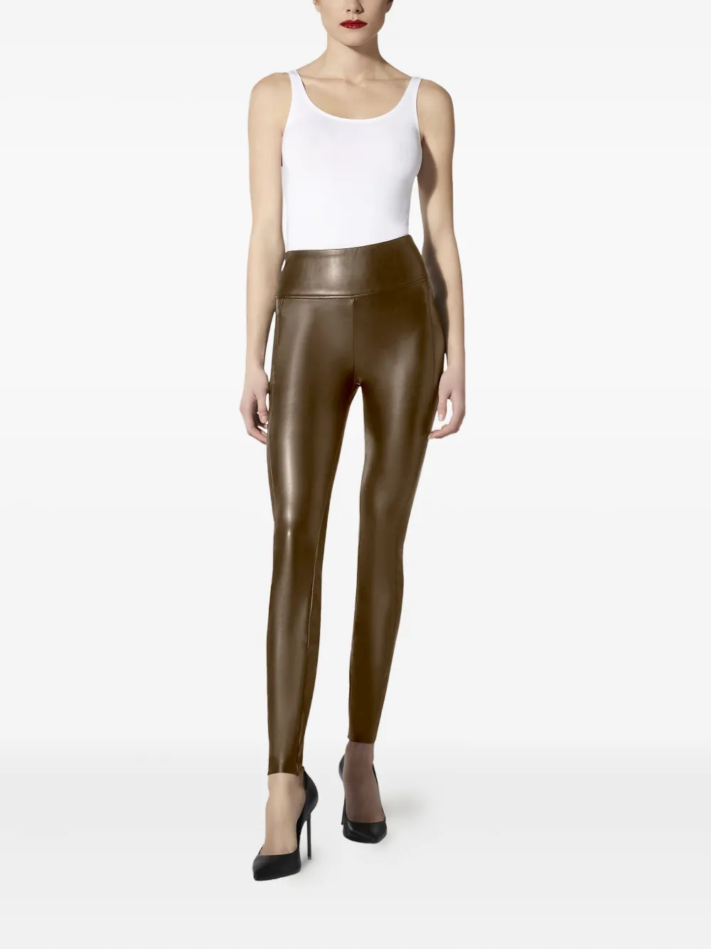Wolford Legging van imitatieleer - Bruin
