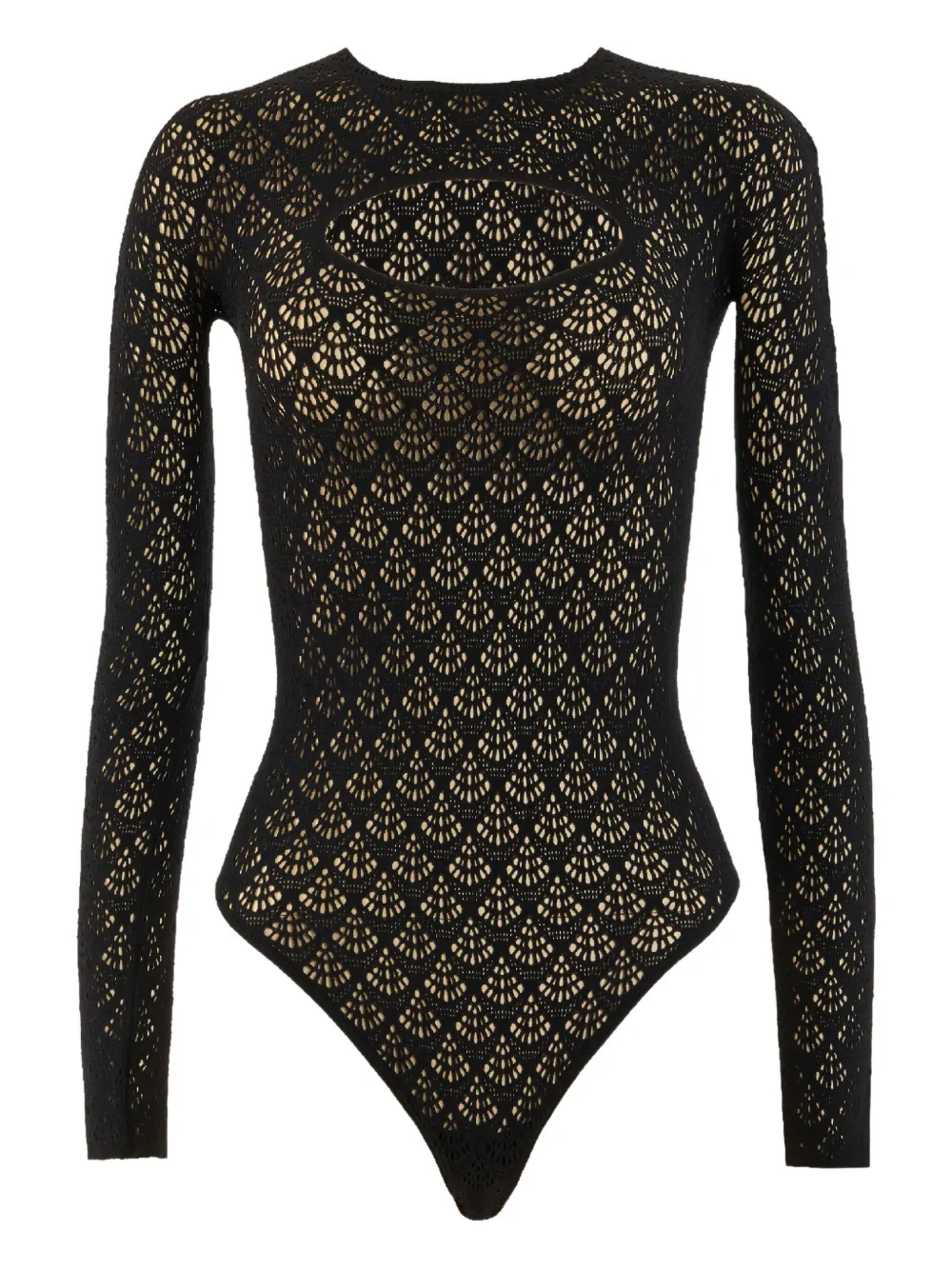 Wolford net-pattern long-sleeve bodysuit | Black | Image 1