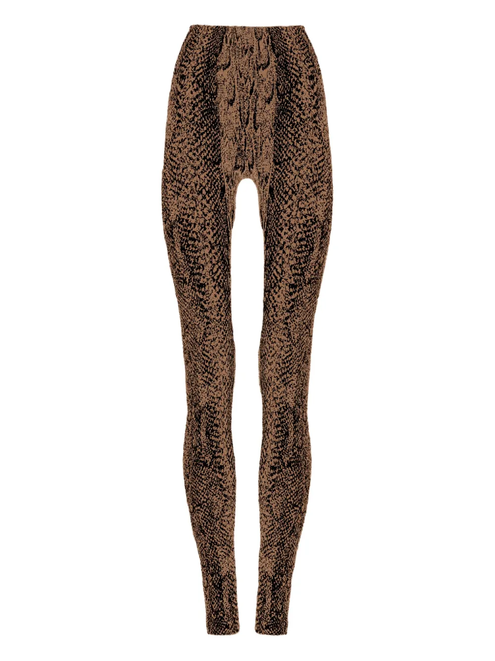 Wolford Python-print Leggings In Brown