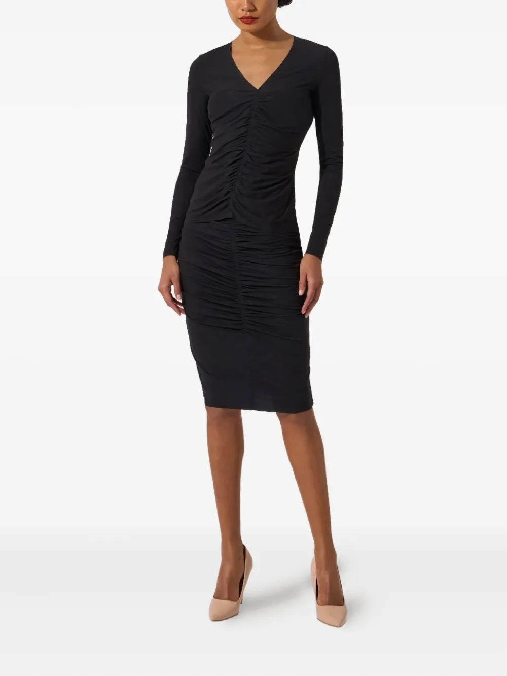 Wolford Top met V-hals en ruches - Zwart