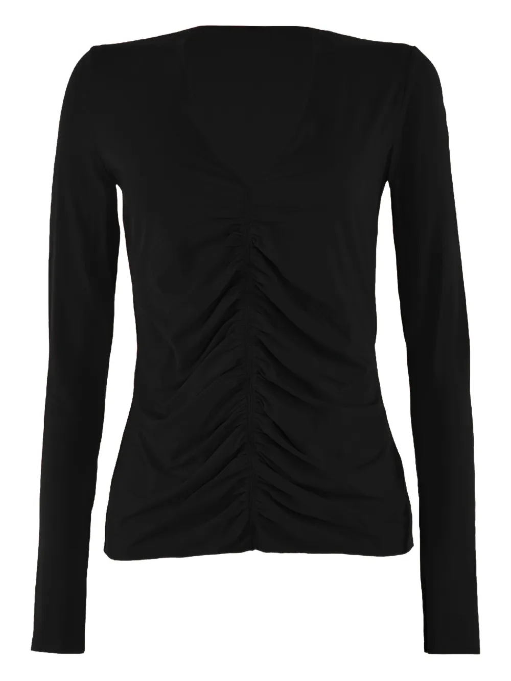 Wolford V-neck Ruched Top In Black