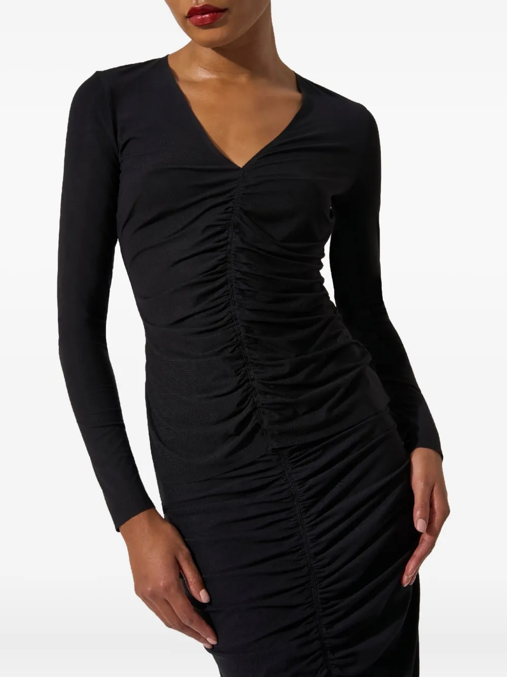 Wolford Top met V-hals en ruches Zwart