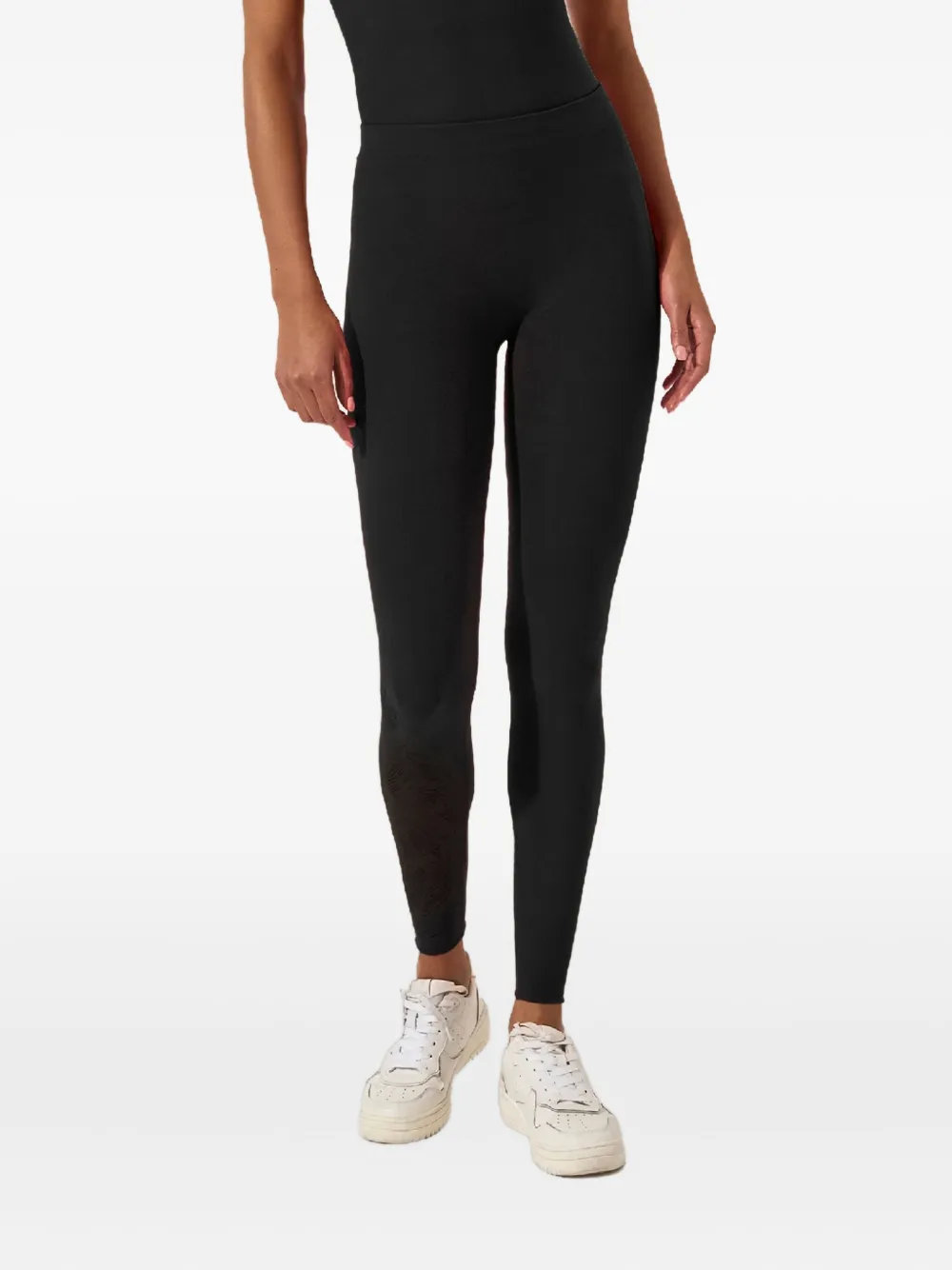 Wolford Rose-net-panel Leggings In Black