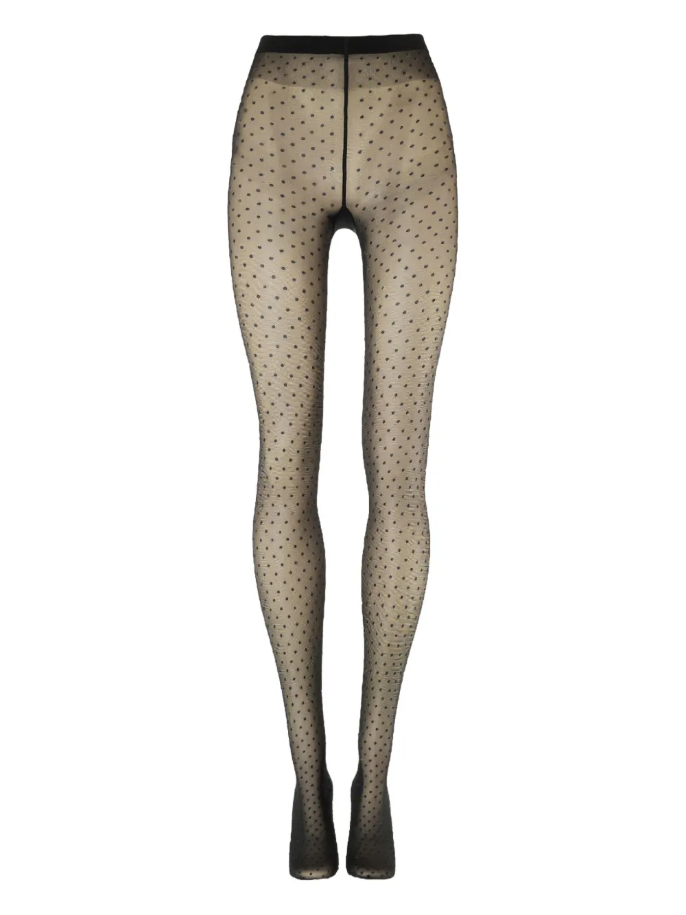 Wolford Dot-pattern Sheer Tights In Black