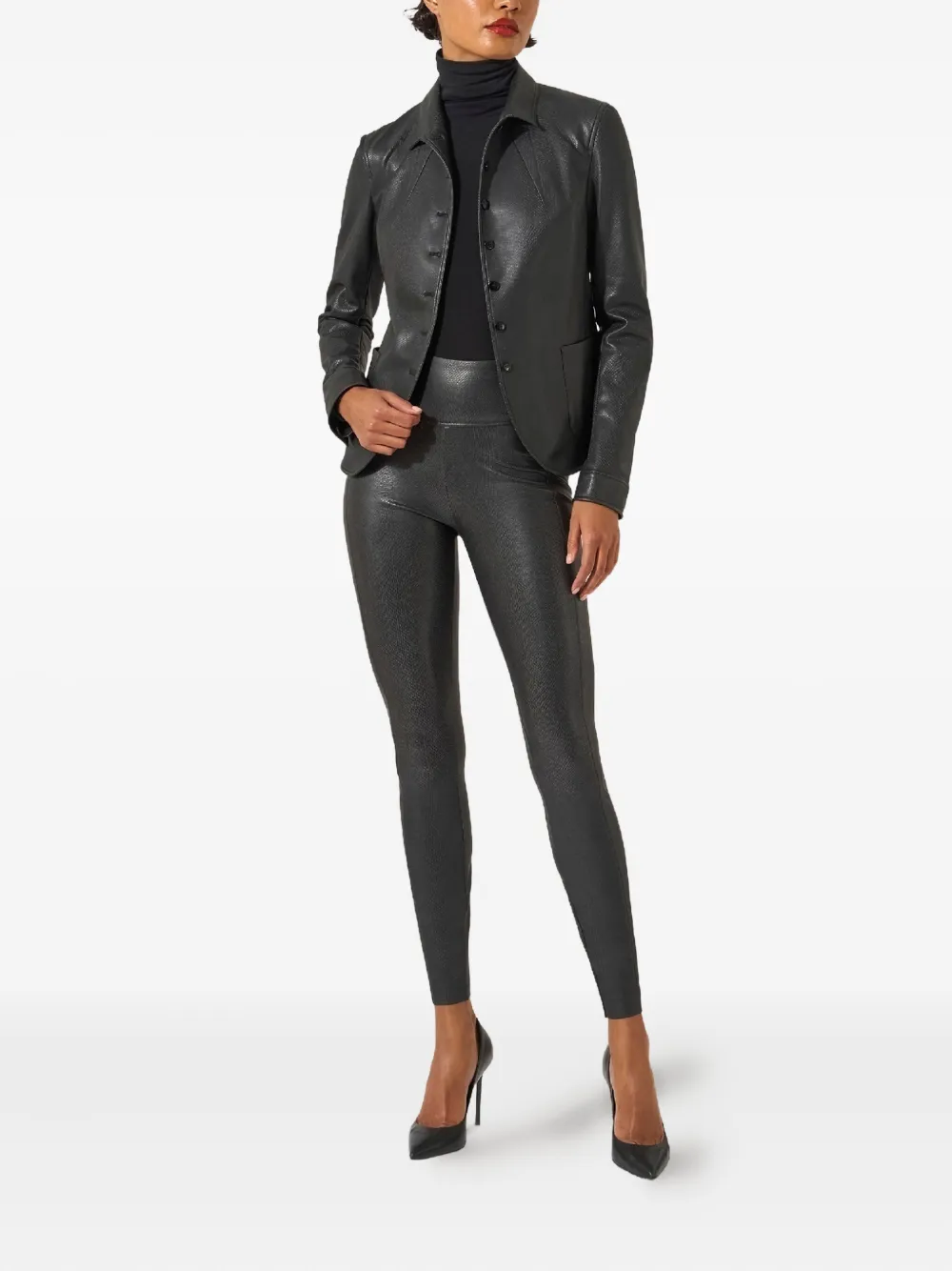 Wolford Legging met python-effect - Zwart