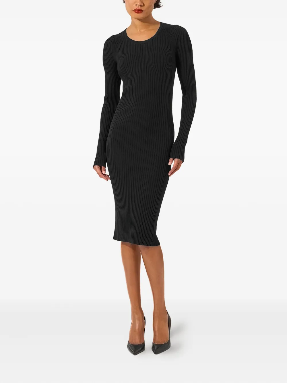 Wolford Geribbelde midi-jurk - Zwart