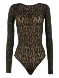 Wolford leopard-print long-sleeve bodysuit - Black