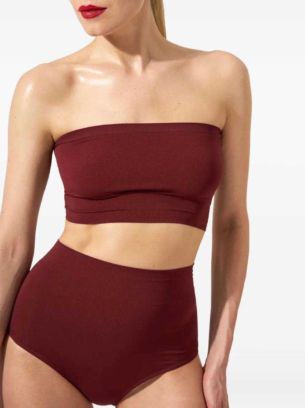 Wolford Seamless Strapless Bandeau Top In Red