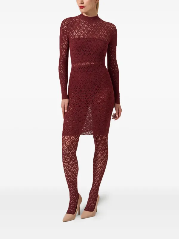 Wolford mermaid-net mock-neck Mini Dress | Red | FARFETCH