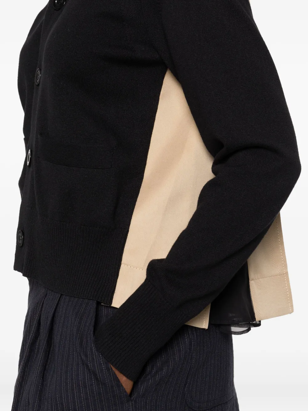 sacai Vest met contrasterend vlak Zwart
