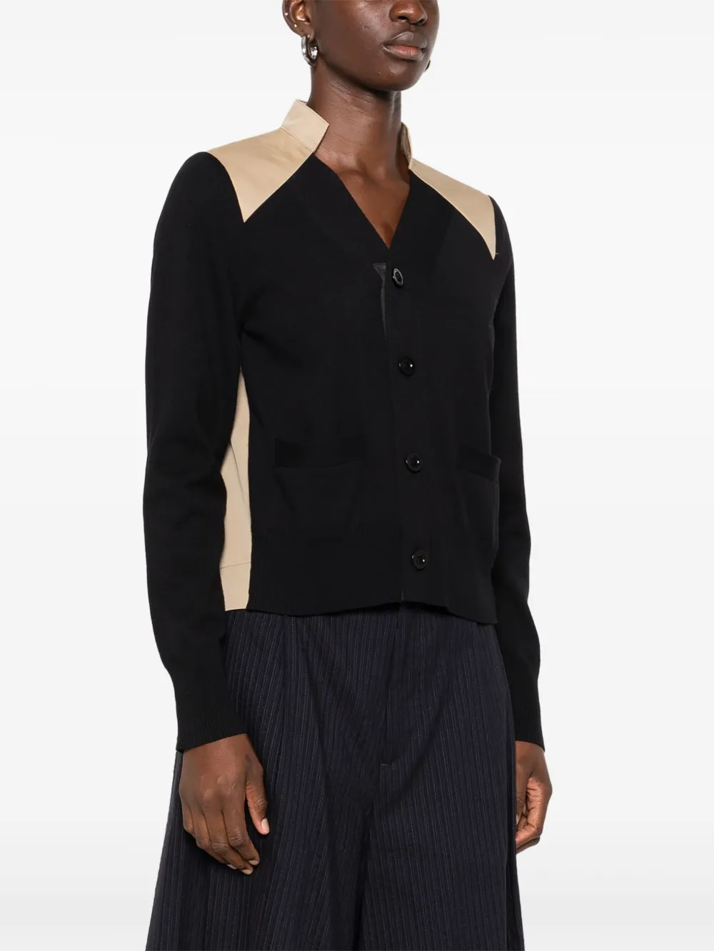 sacai Vest met contrasterend vlak Zwart