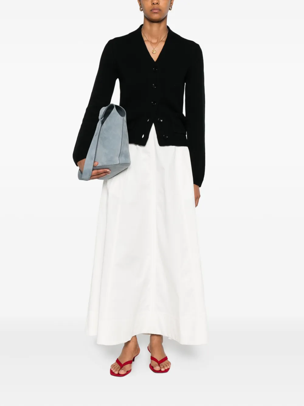 Allude Vest met zak met knopen Zwart