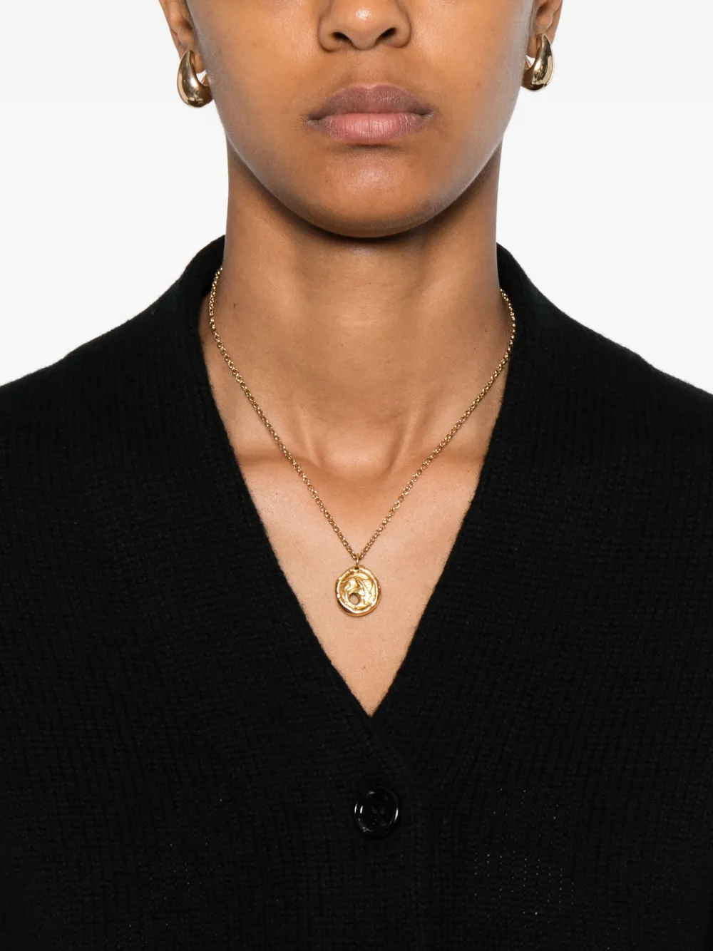 Allude Vest met zak met knopen Zwart
