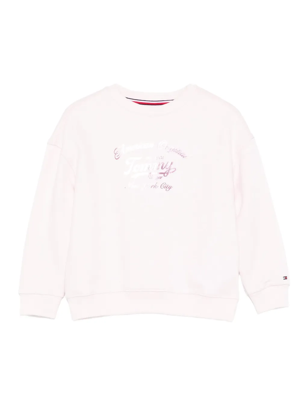 Tommy Hilfiger Junior Sweater met logoprint en langemouwen Roze