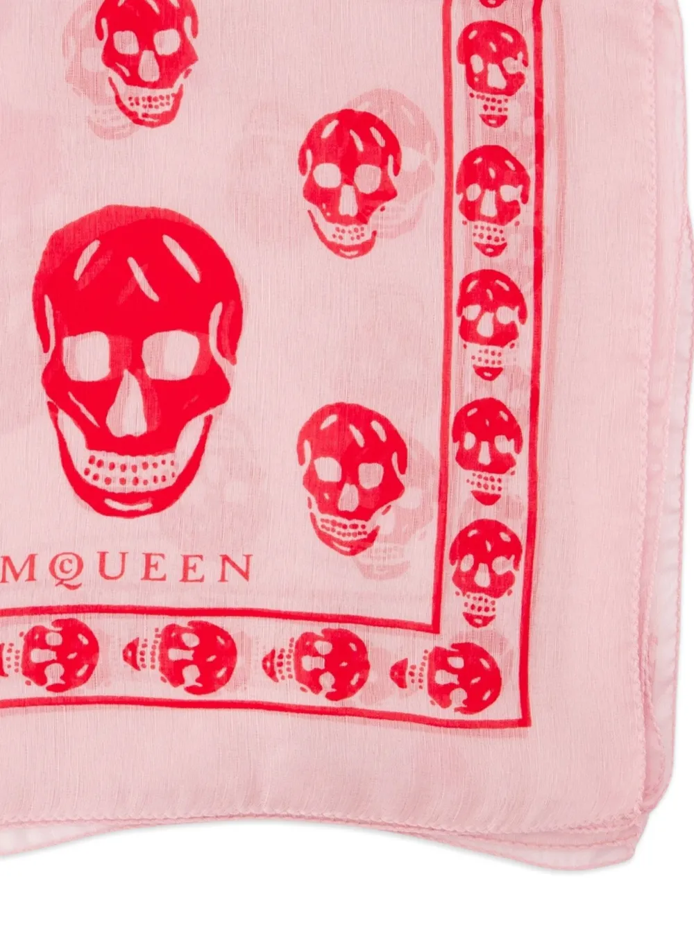 Alexander McQueen Sjaal met doodskopprint Roze