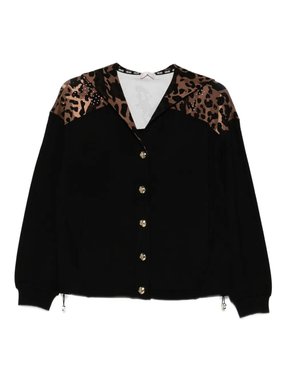 LIU JO leopard-print button cardigan Zwart