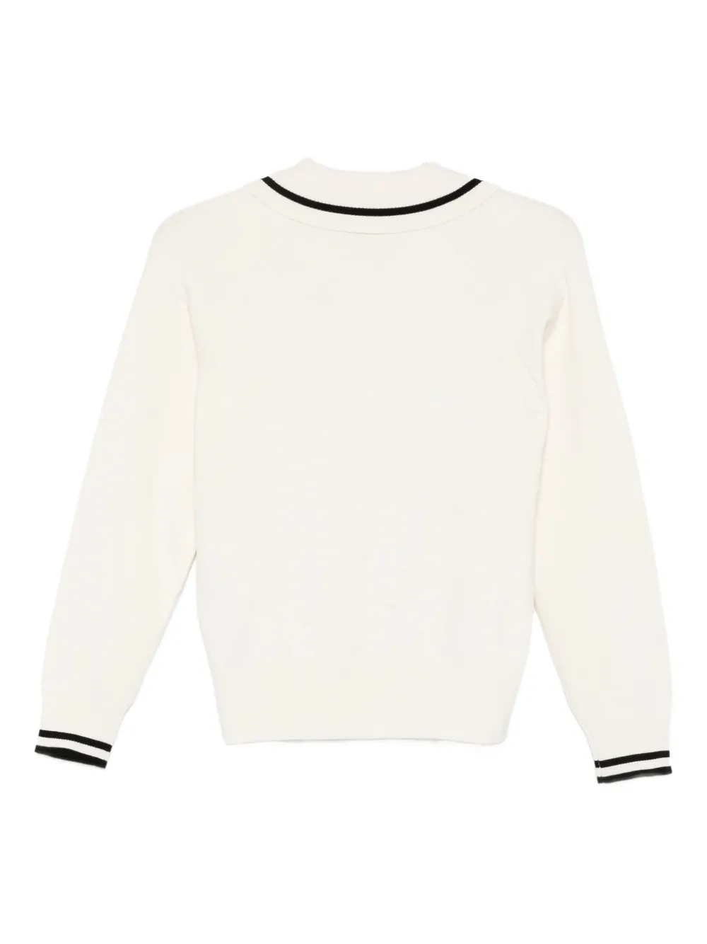 LIU JO diagonal-stripes zip-front cardigan Beige