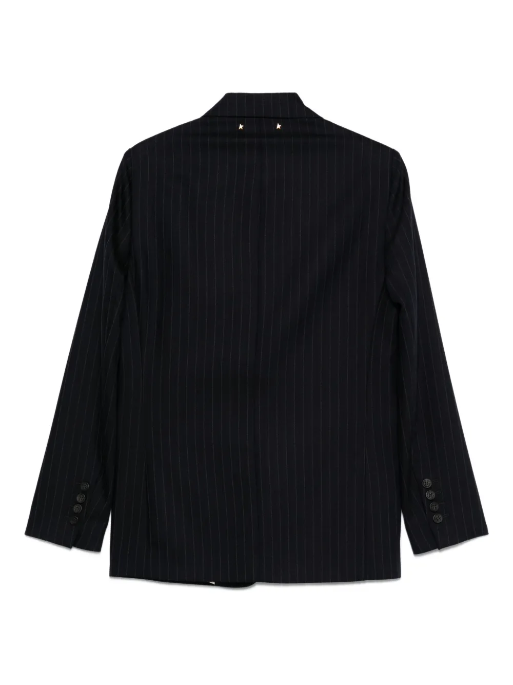 Golden Goose Blazer met krijtstreep en enkele rij knopen Blauw