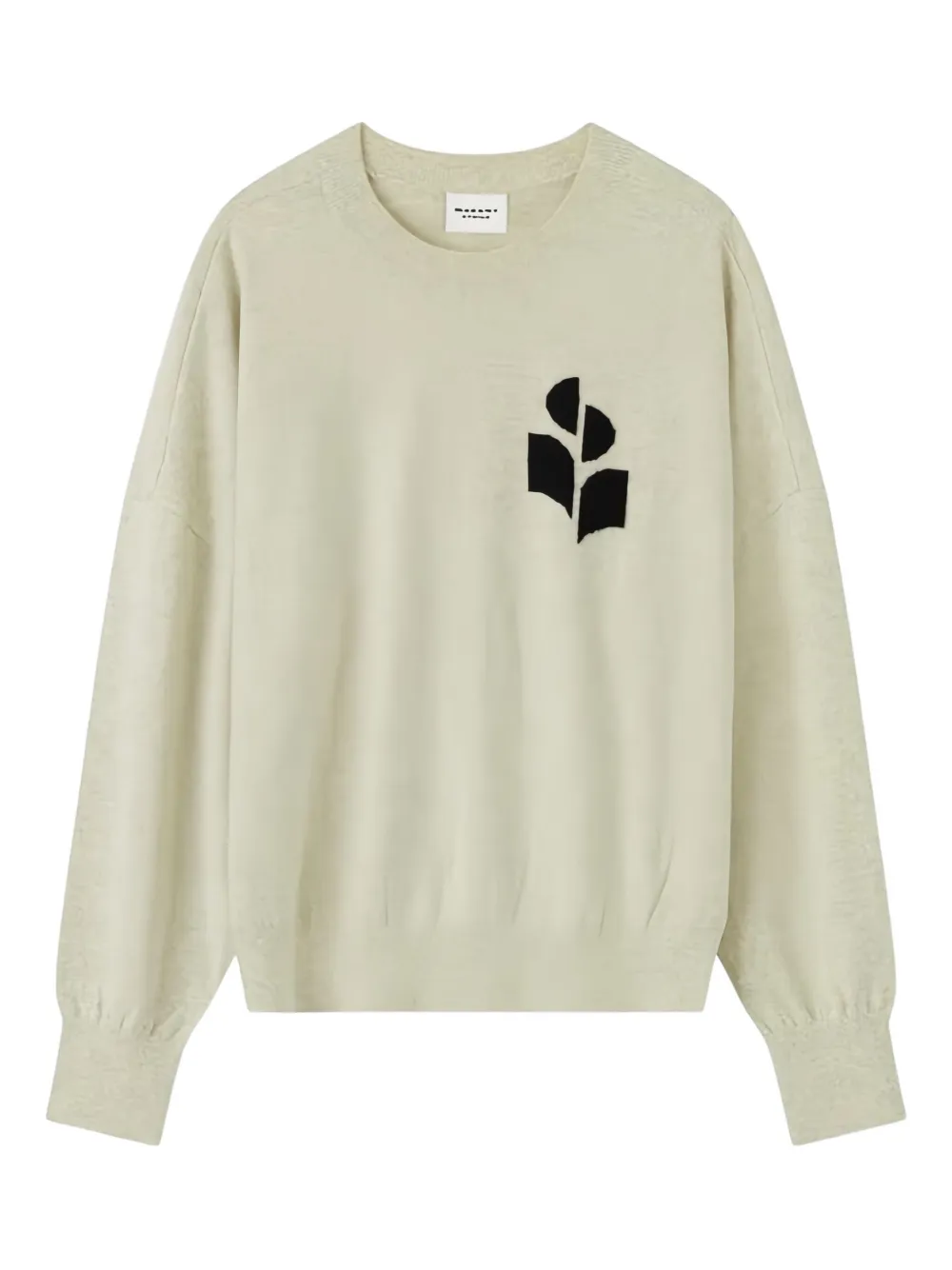 ISABEL MARANT logo-embroidered crew-neck sweater Grijs