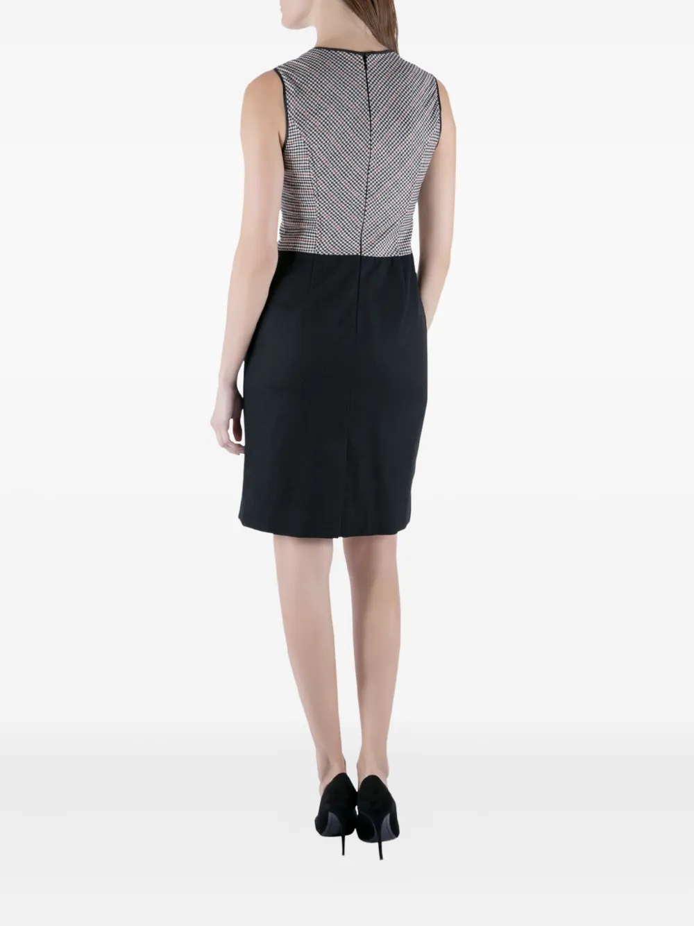 Pre-owned Derek Lam Houndstooth Sleeveless Mini Dress In Black