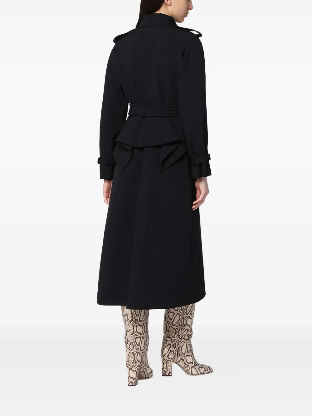Max Mara Double-breasted Belted Trench Coat In Black
