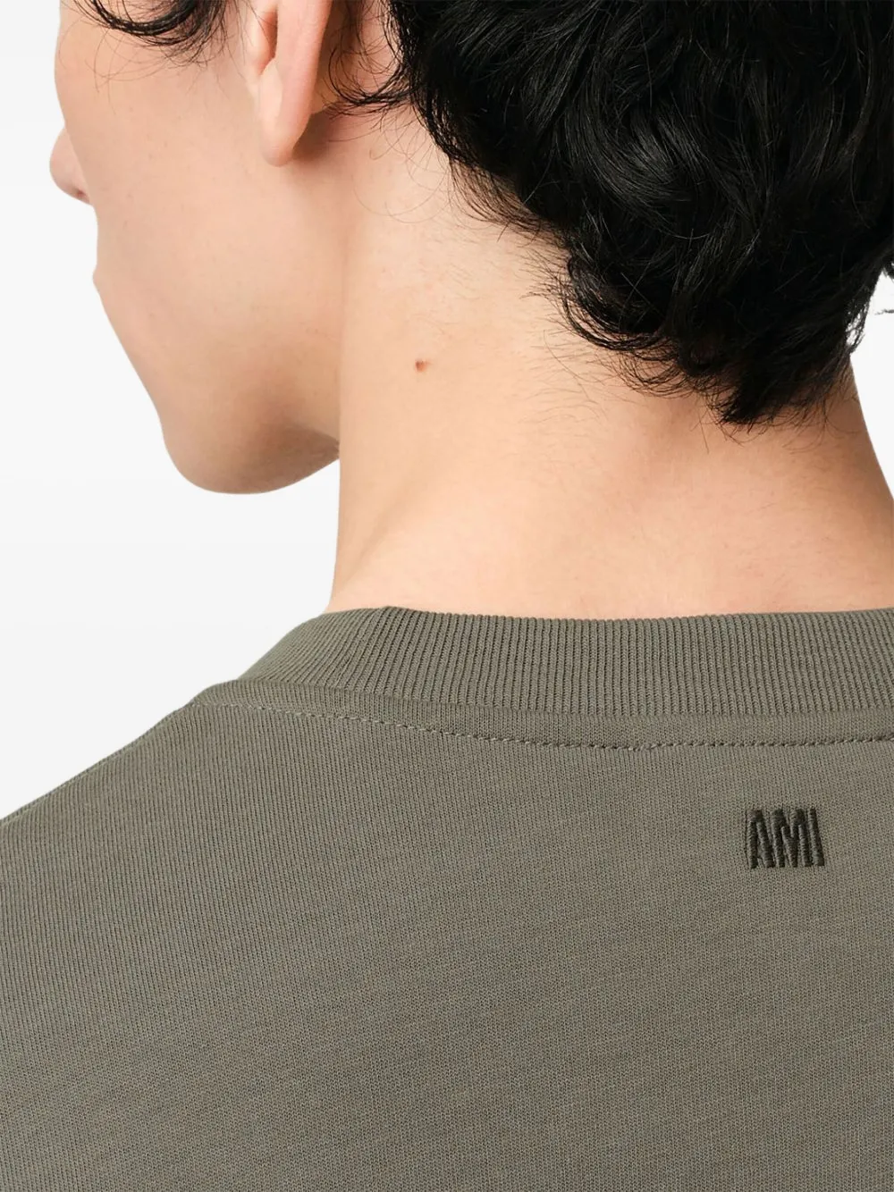 AMI Paris T-shirt met hartlogo met korte mouwen Grijs