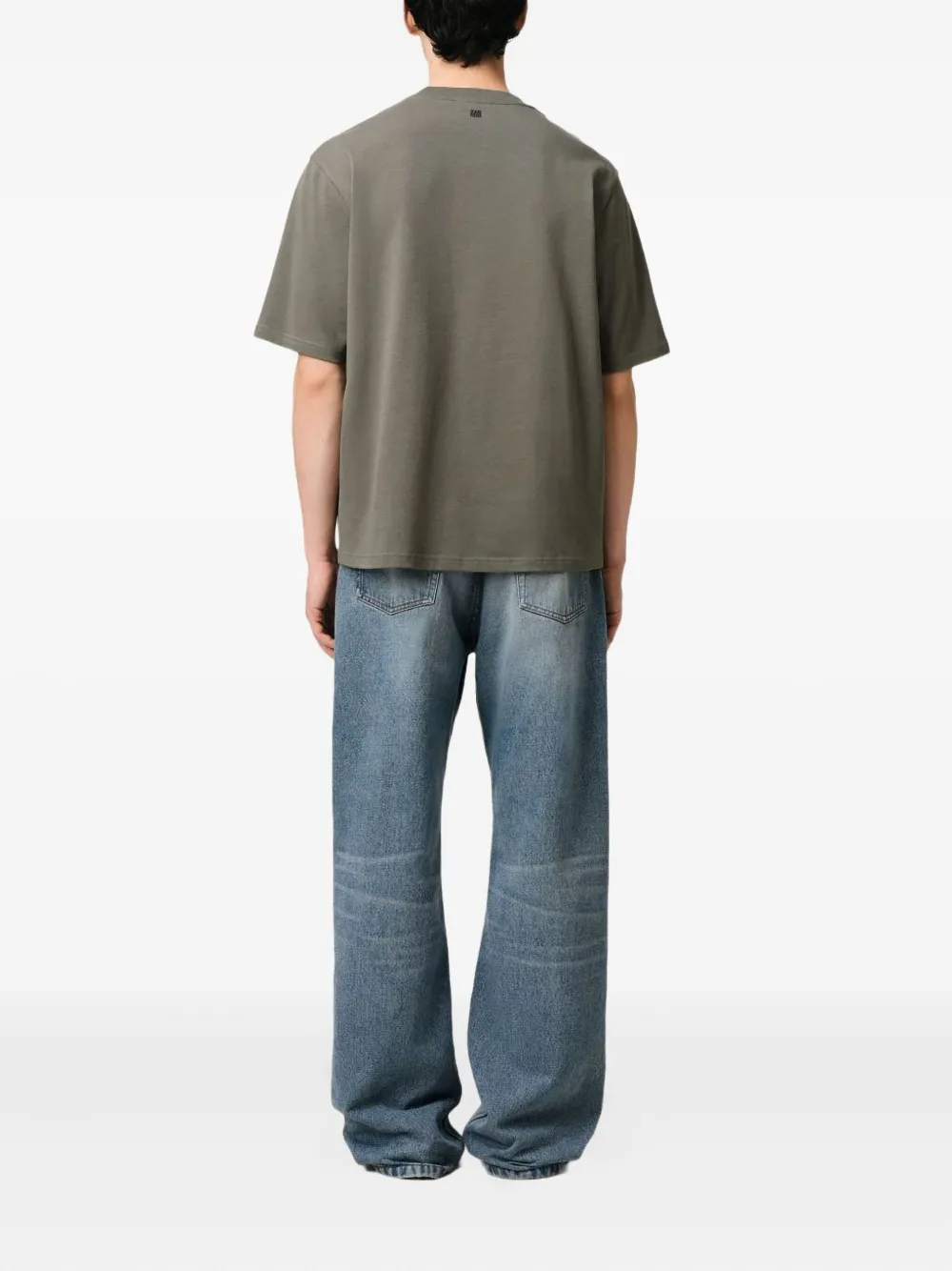 AMI Paris T-shirt met hartlogo met korte mouwen Grijs